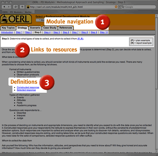 Screenshot displaying a Professional Development module page.